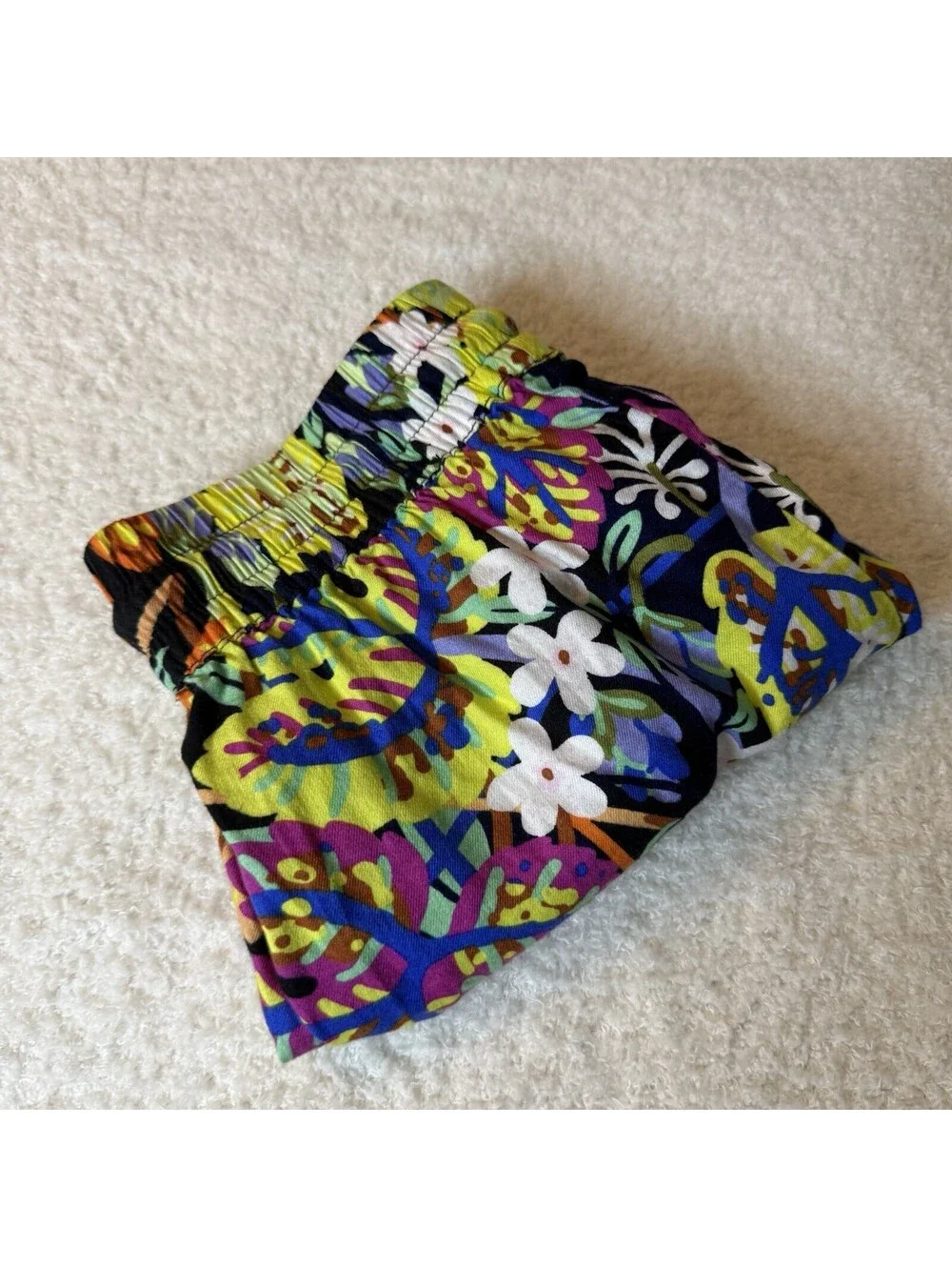 Marcos Navarro Anthropologie Floral Shorts Women XXS Tassel Boho Pull On